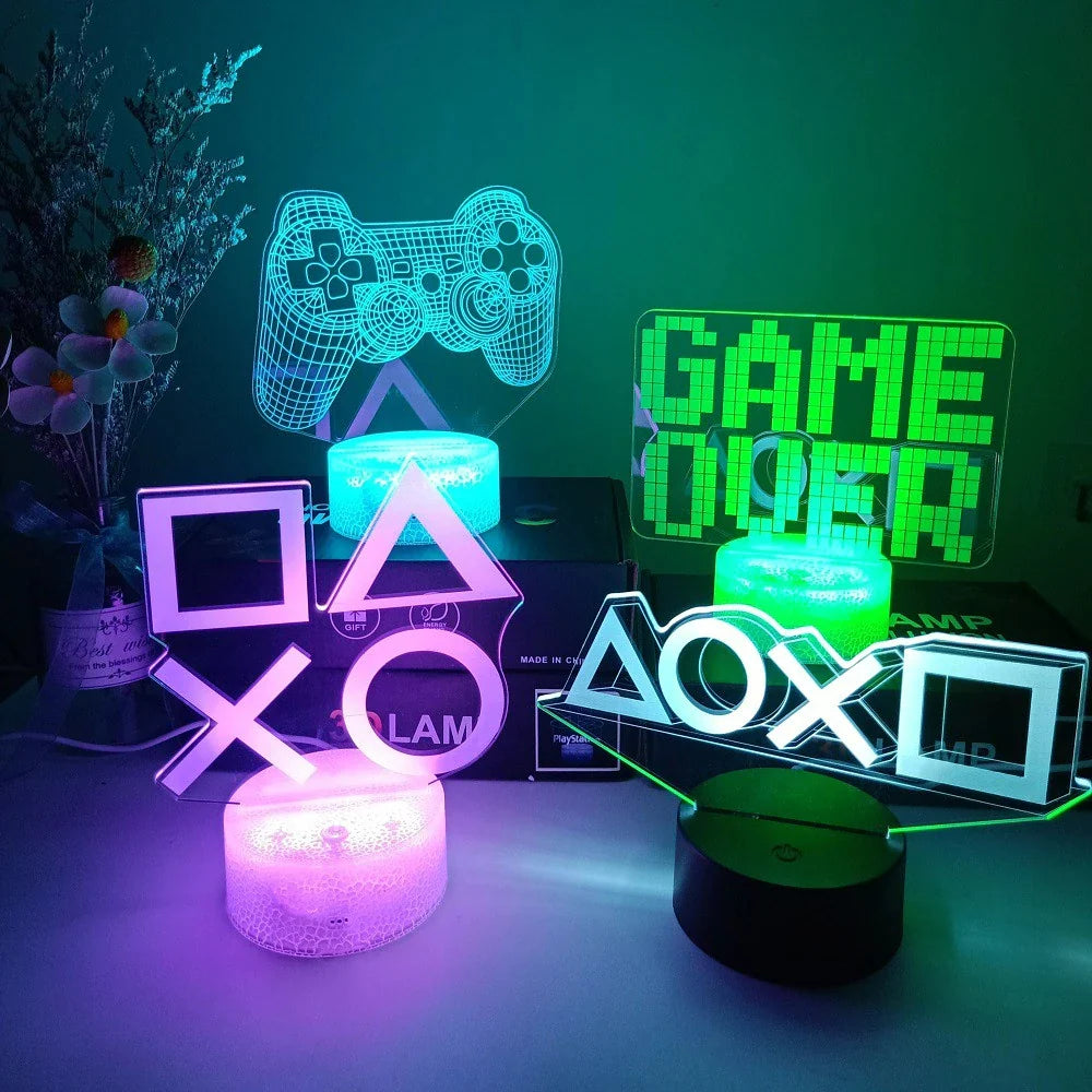 3D LED Lamp | Laser-Engraved Acrylic & 16 Colors