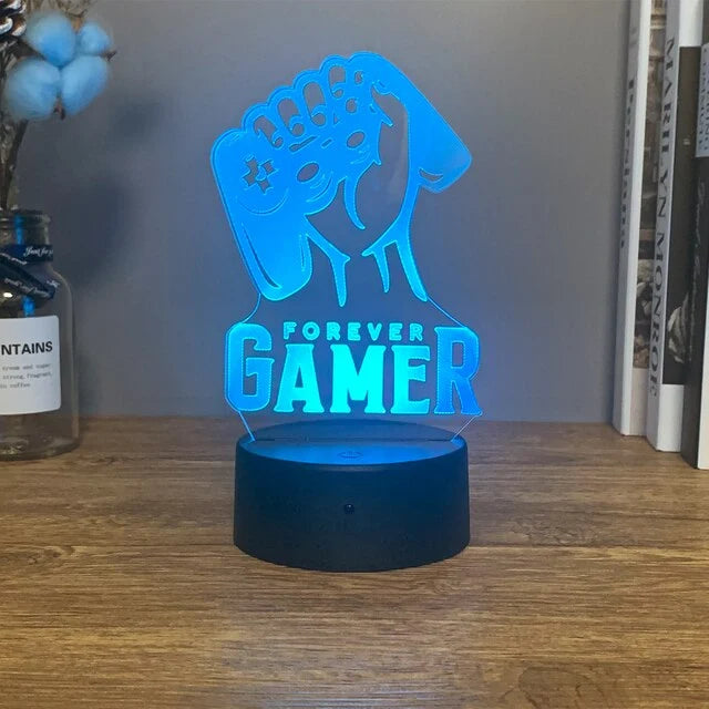 3D LED Lamp | Laser-Engraved Acrylic & 16 Colors