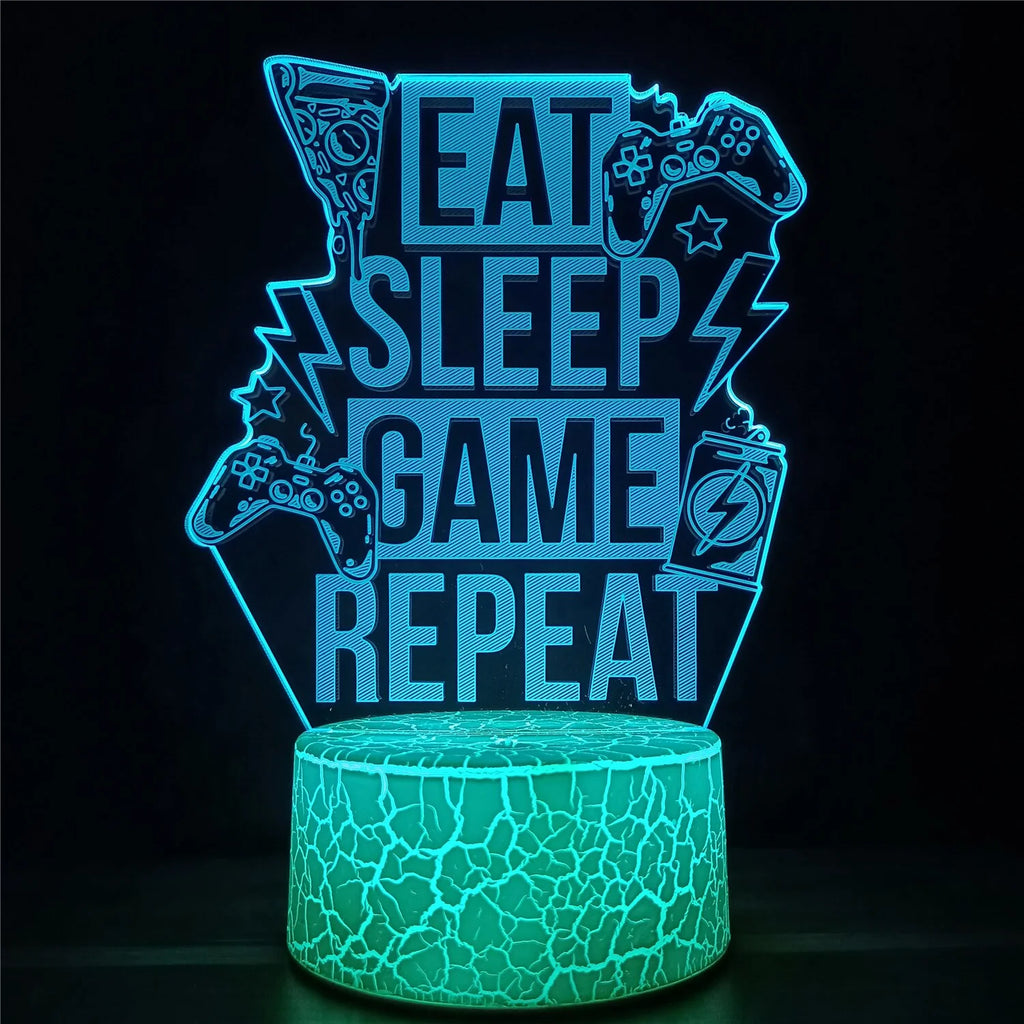 3D LED Lamp | Laser-Engraved Acrylic & 16 Colors