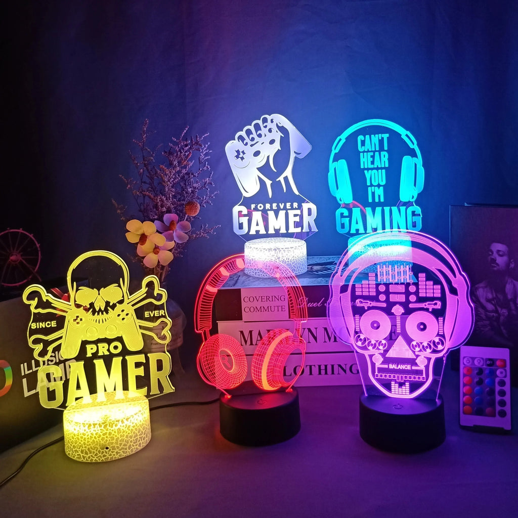 3D LED Lamp | Laser-Engraved Acrylic & 16 Colors