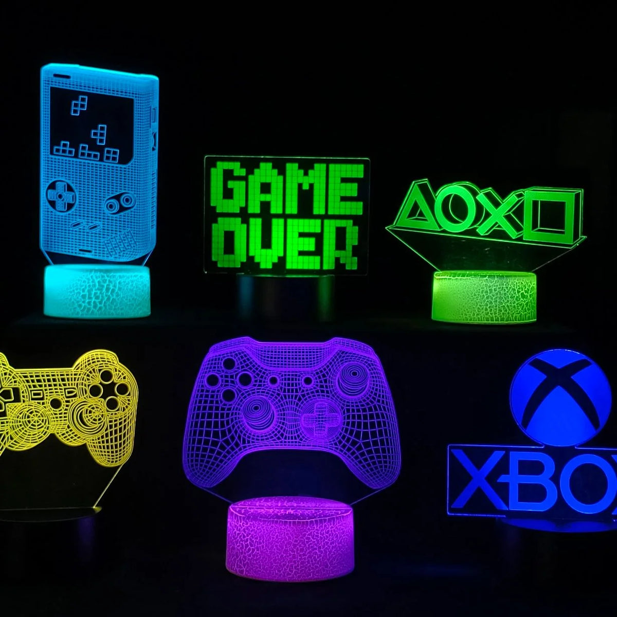 3D LED Lamp | Laser-Engraved Acrylic & 16 Colors