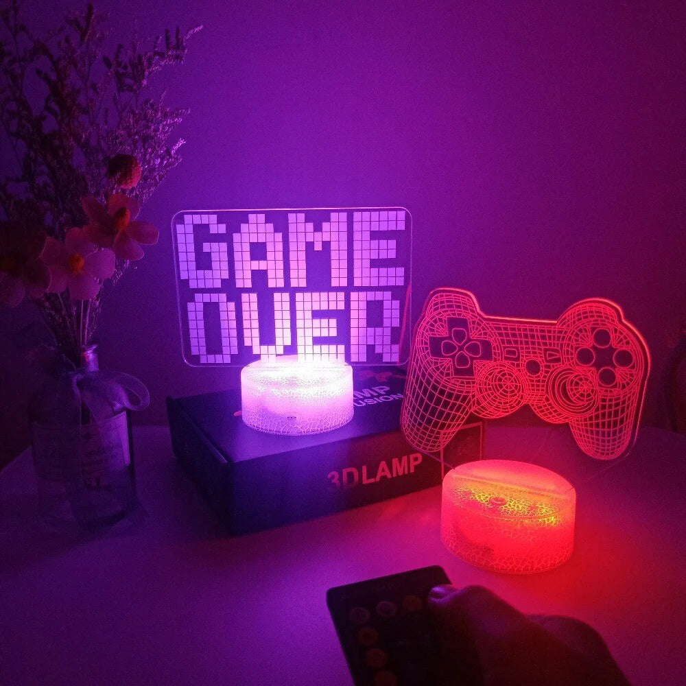 3D LED Lamp | Laser-Engraved Acrylic & 16 Colors
