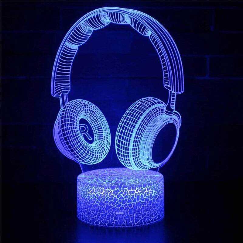 3D LED Lamp | Laser-Engraved Acrylic & 16 Colors