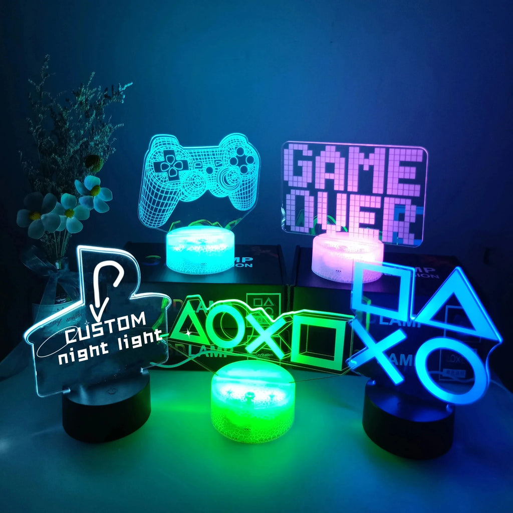 3D LED Lamp | Laser-Engraved Acrylic & Touch Remote Control