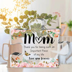 Acrylic Display Plaque | Puzzle-Shaped Floral Butterfly Art | Freestanding