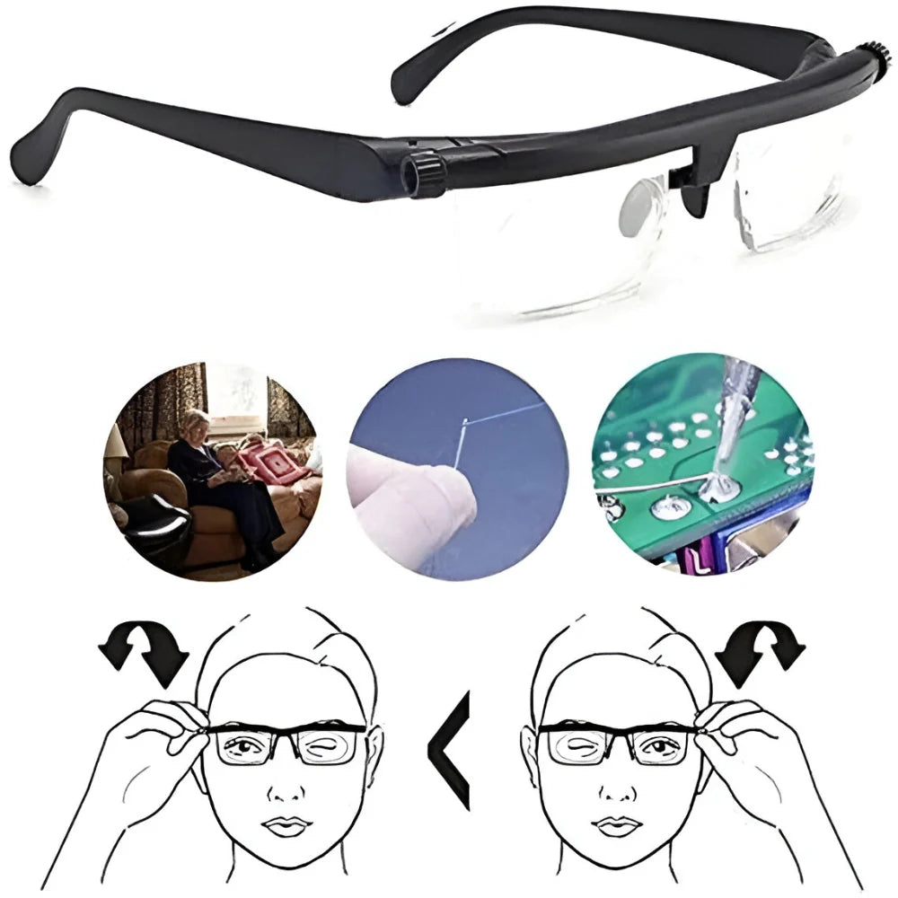 Adjustable Focus Glasses | No Prescription Needed & Impact-Resistant Lenses