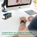 Alarm Clock Charging Station | Wireless Qi & 30W Multi-Device | 4-In-1