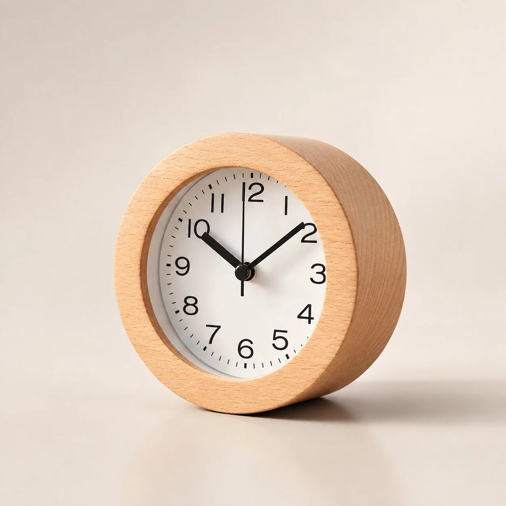 Alarm Clock | Genuine Beech Wood & Silent Movement