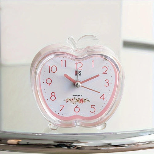 Alarm Clock | Quiet Sweep & Night Light | Crystal Apple Design