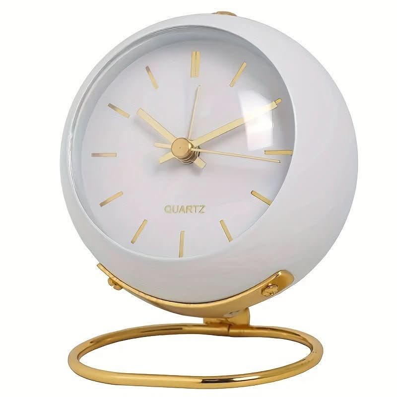 Alarm Clock | Retro Metal, Silent & Night Light