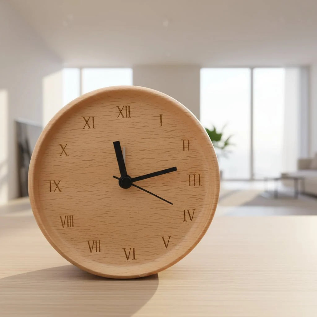 Alarm Clock | Solid Beech Wood & Silent Movement