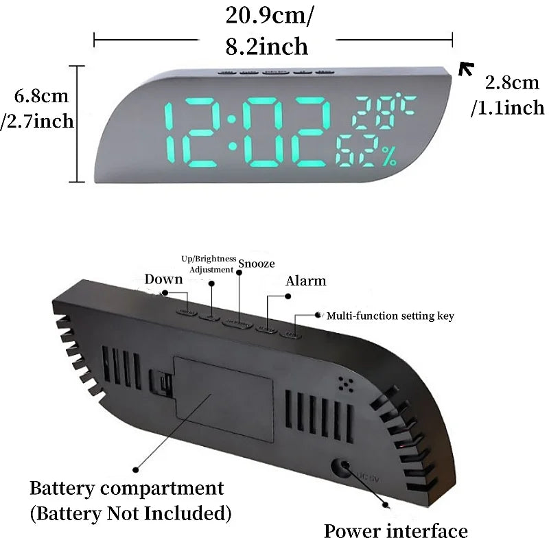 Alarm Clock | Temp & Humidity Display & Night Mode