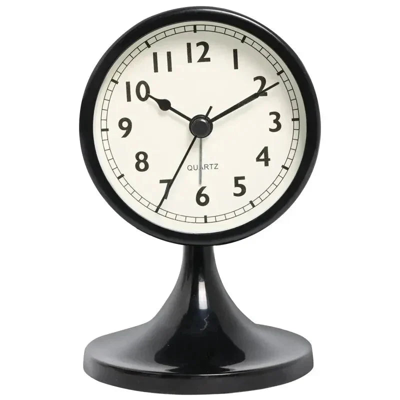 Alarm Clock | Vintage Metal Silent Quartz Movement