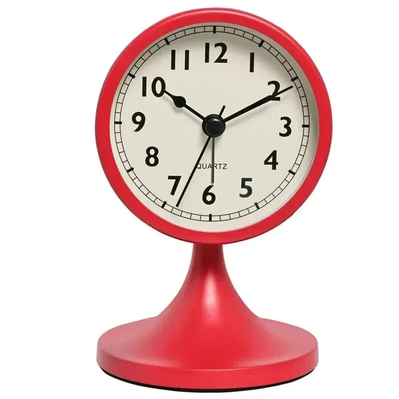 Alarm Clock | Vintage Metal Silent Quartz Movement
