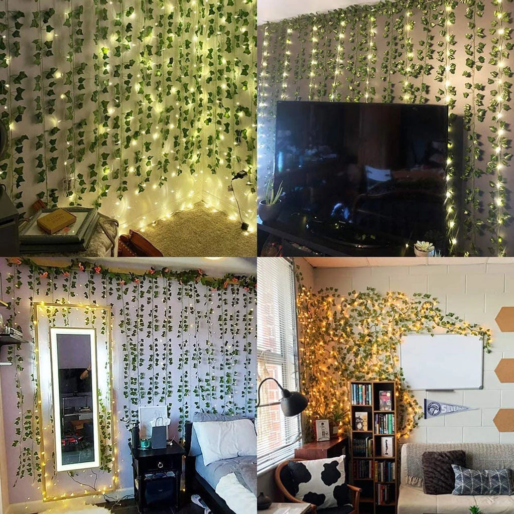 Artificial Ivy Strips | Lifelike Evergreen & Maintenance-Free | 12-Pack