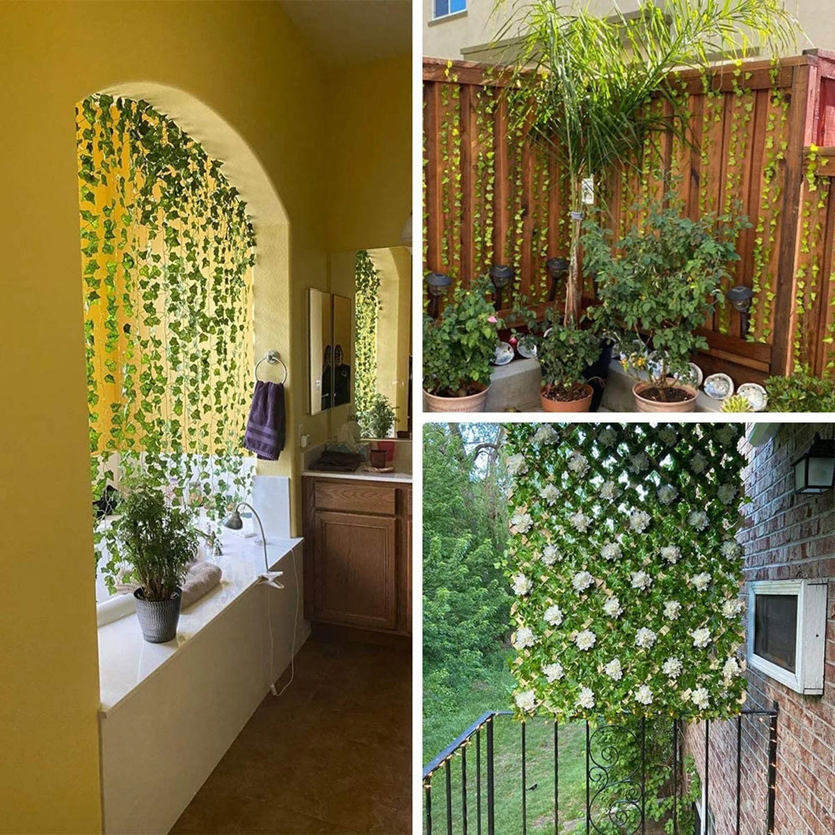 Artificial Ivy Strips | Lifelike Evergreen & Maintenance-Free | 12-Pack
