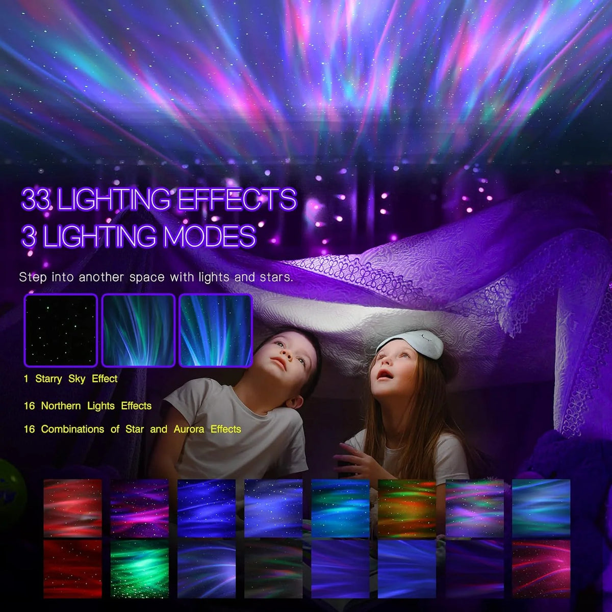 Aurora Projector | Northern Lights & Star Effects | Bluetooth Speaker