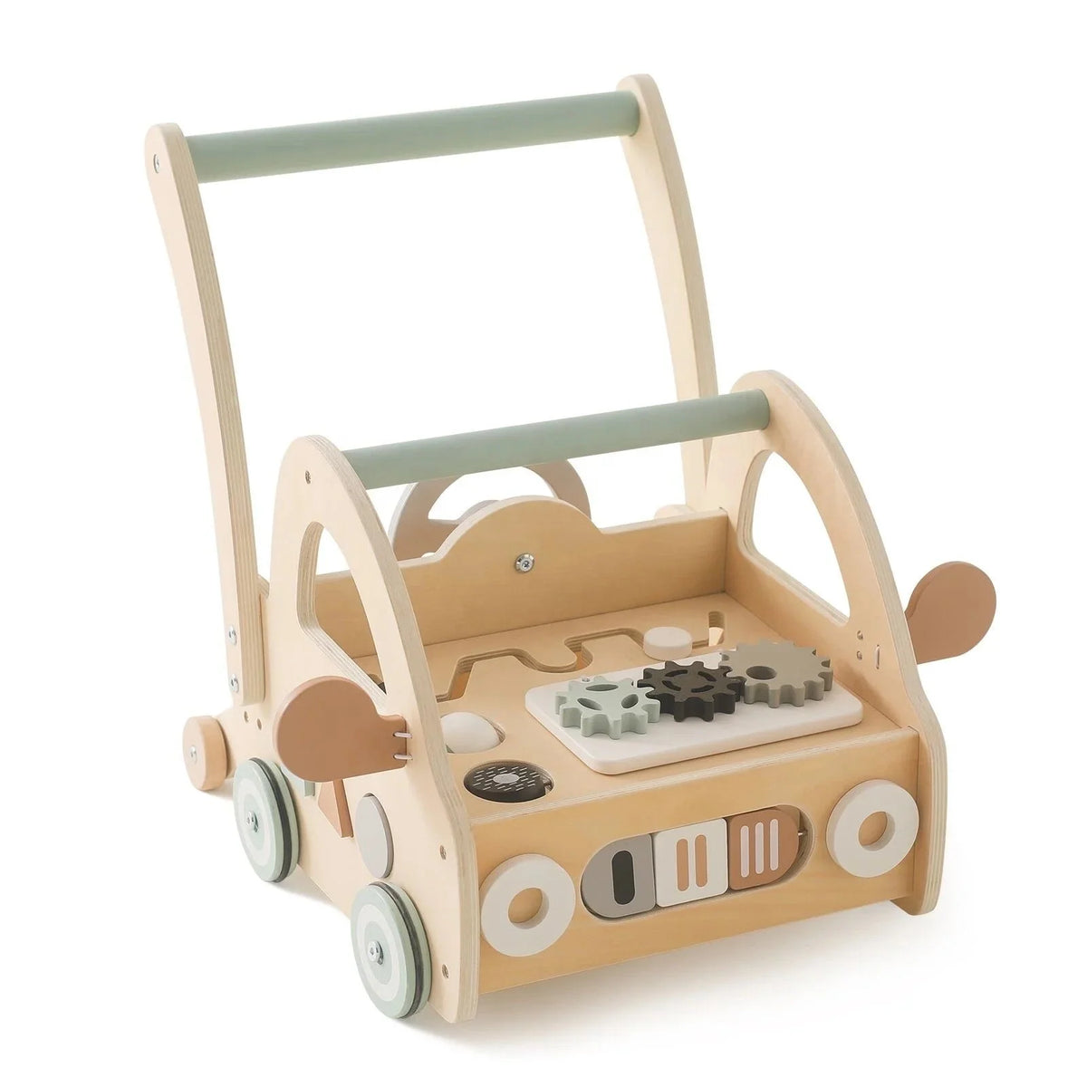 Baby Walker | Wooden Montessori Activity Center | Shape Sorter & Gears