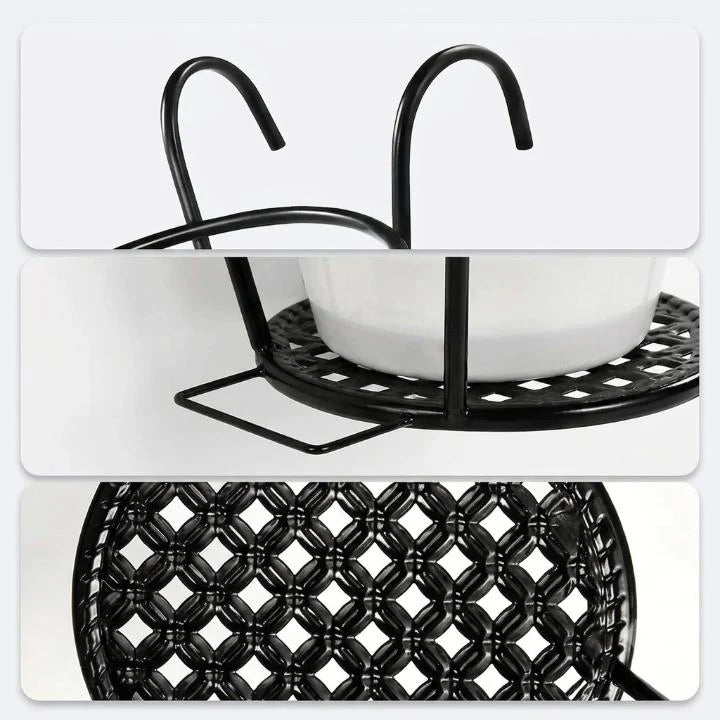 Balcony Plant Hanger | Hook-On Iron & Open-Grid Drainage | Set of 3