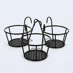 Balcony Pot Holder | Hook-On No-Drill & Open-Grid Drainage | Set of 3