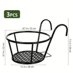 Balcony Pot Holder | Space-Saving Hook-On | Open Grid Drainage