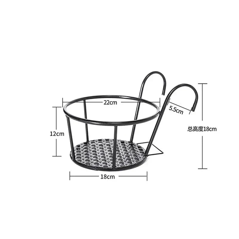 Balcony Pot Holder | Space-Saving Hook-On | Open Grid Drainage