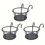 Balcony Pot Holder | Space-Saving Hook-On | Open Grid Drainage