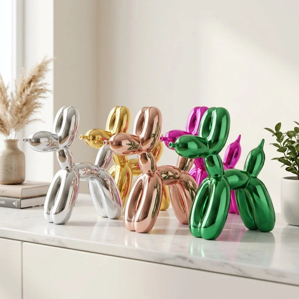 Balloon Dog Sculpture | Glossy Resin Pop-Art | Three Sizes