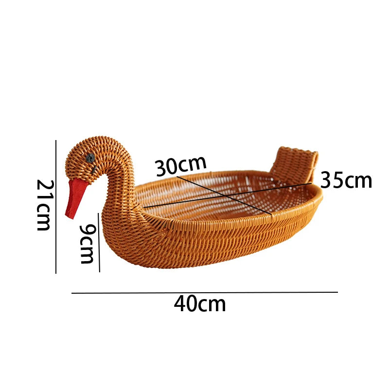 Basket | Duck-Shaped Woven | Decorative Storage
