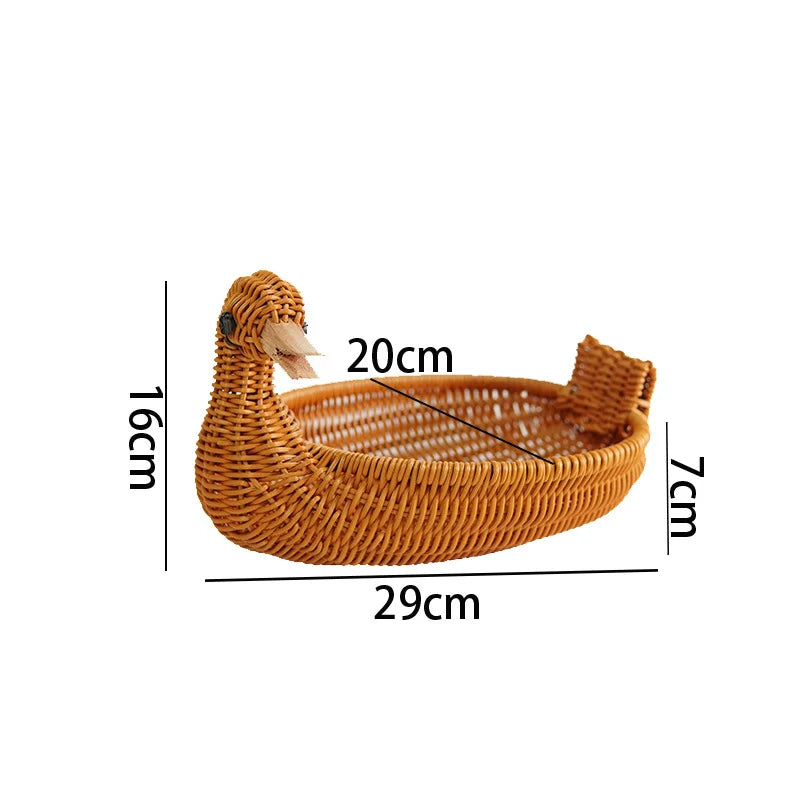 Basket | Duck-Shaped Woven | Decorative Storage