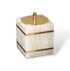 Bathroom Cup | Marble-Look Resin & Gold Accents