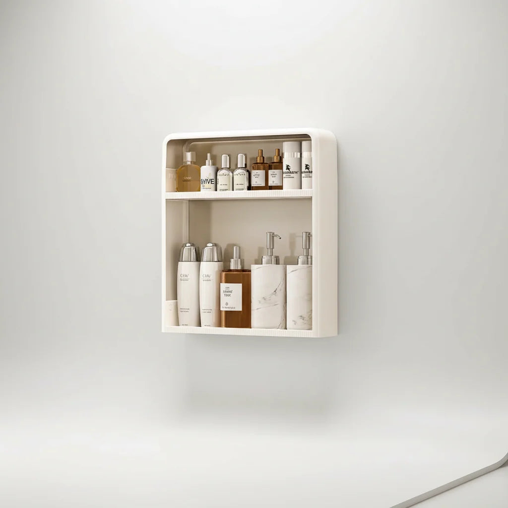 Bathroom Storage Shelf | No-Drill Adhesive Mount | Water-Resistant