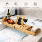 Bathtub Caddy Tray | Adjustable Bamboo & Expandable