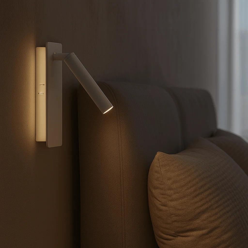 Bedside Wall Lamp | Rotating Head & Warm & Cool LED