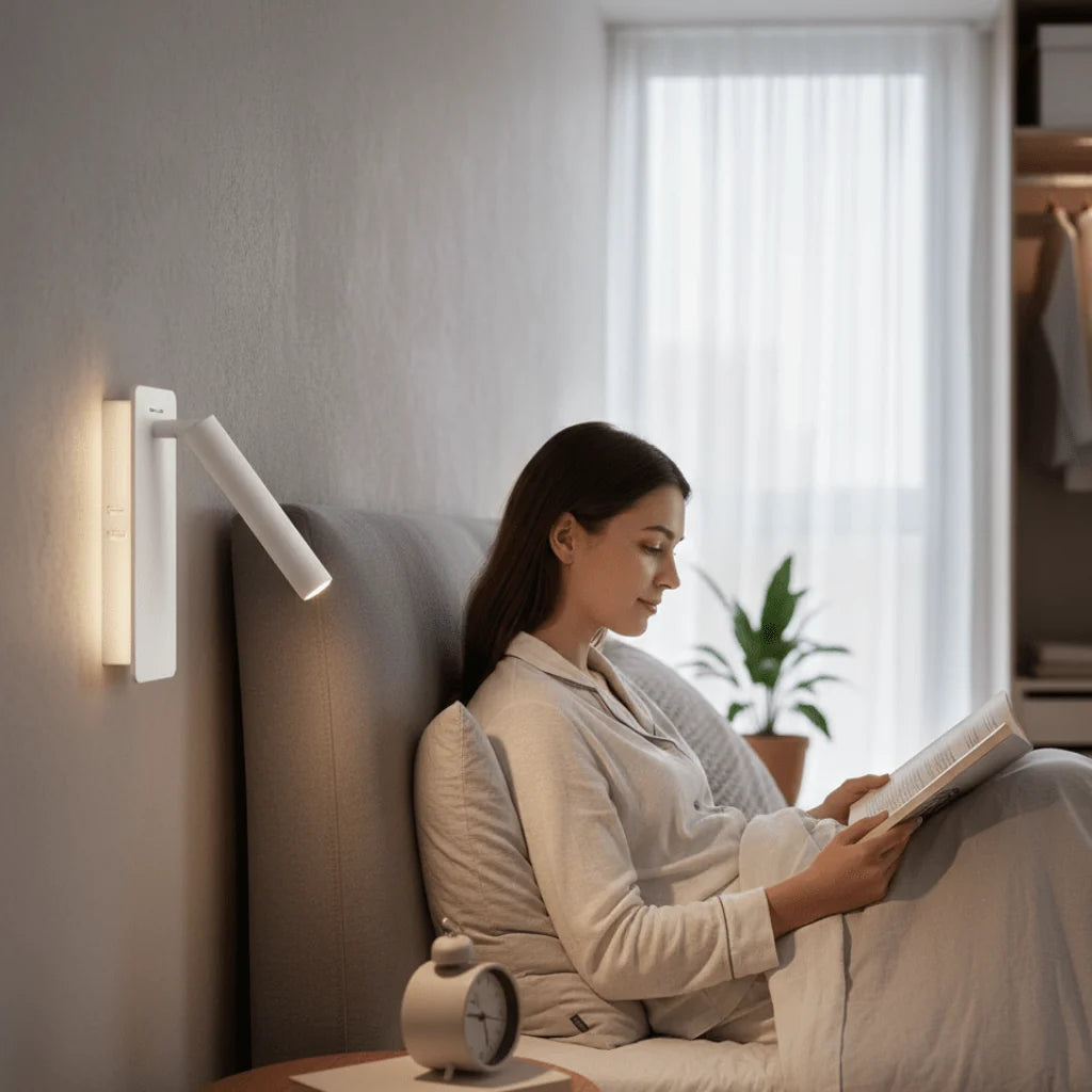 Bedside Wall Lamp | Rotating Head & Warm & Cool LED