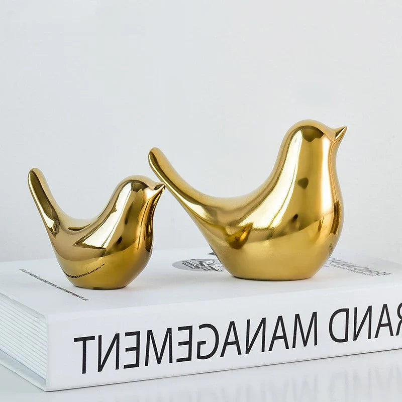 Bird Figurine | White Porcelain Decorative Accent