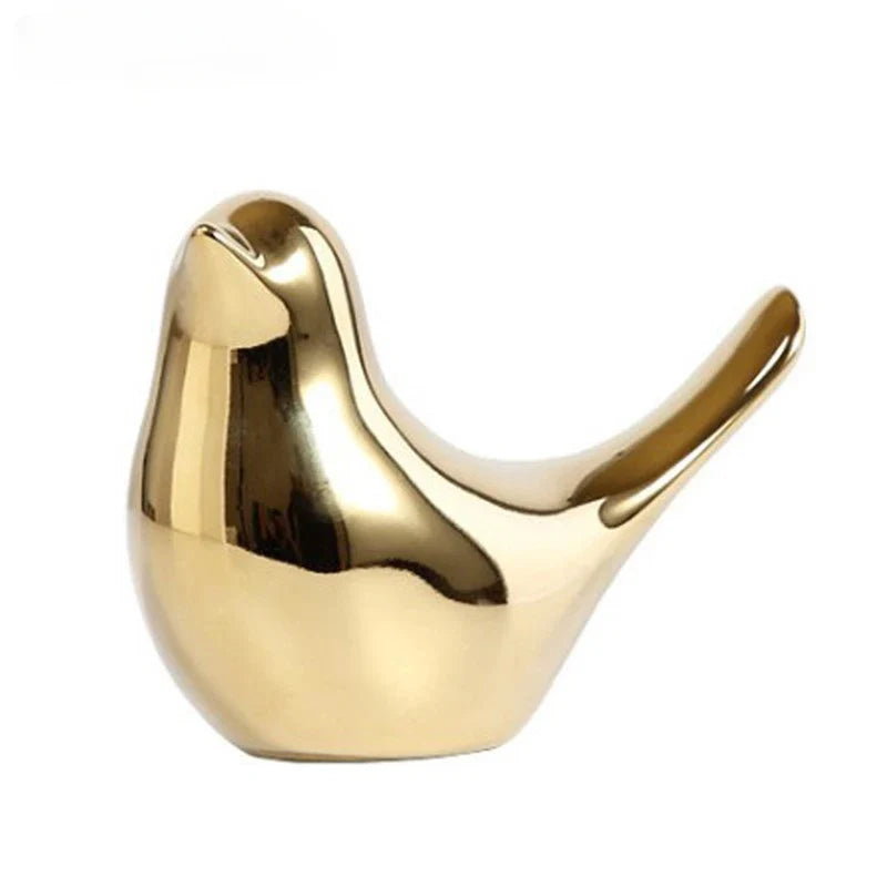 Bird Figurine | White Porcelain Decorative Accent