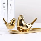 Bird Figurine | White Porcelain Decorative Accent
