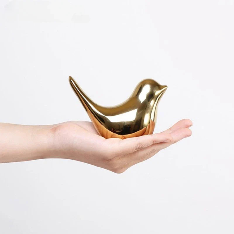 Bird Figurine | White Porcelain Decorative Accent