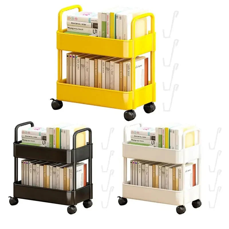 Book Cart | 2-Tier With Pen Holder & Swivel Wheels