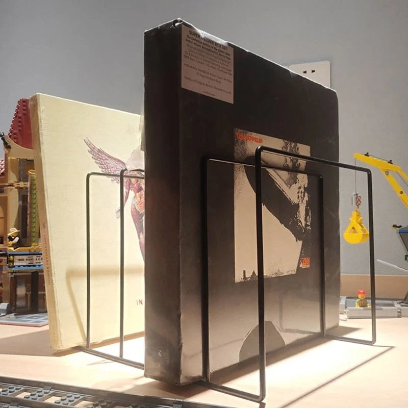 Book & Record Stand | Triangular Wrought Iron