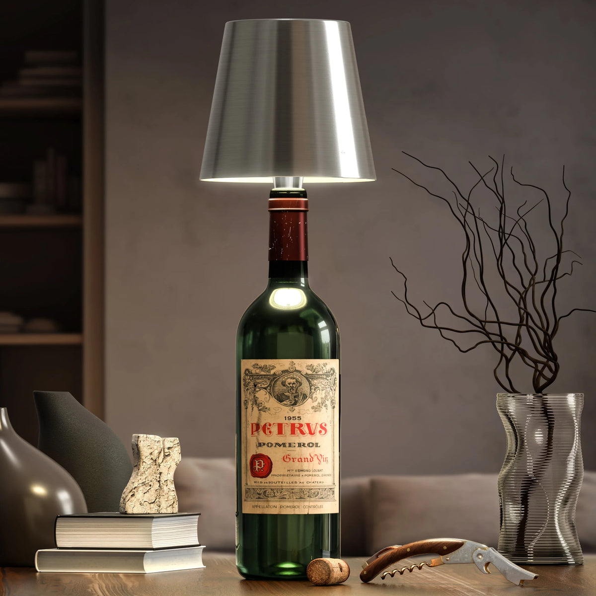 Bottle Lamp | Wireless & Rechargeable USB-C Warm 3000K | Universal Fit