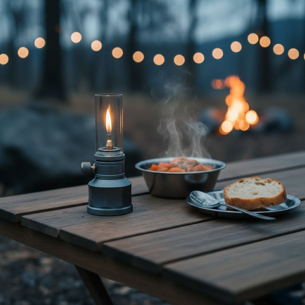 Camping Lamp | Butane-Powered Adjustable Flame & Wind-Resistant