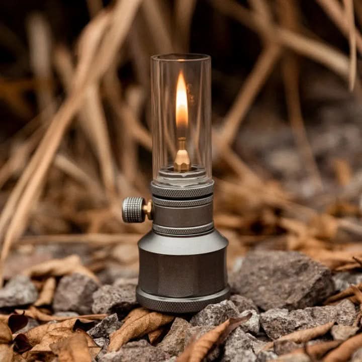 Camping Lamp | Butane-Powered Adjustable Flame & Wind-Resistant
