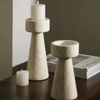 Candle Holder | Handcrafted Travertine & Unique Veining