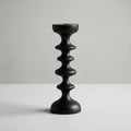 Candle Holder | Sculptural Black Wood | Set of 2