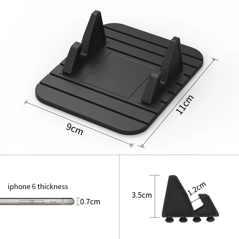 Car Phone Holder | Non-Slip Silicone Suction Dashboard Mount