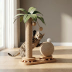 Cat Scratching Post | Compact Palm Design | Sisal & Ball Track