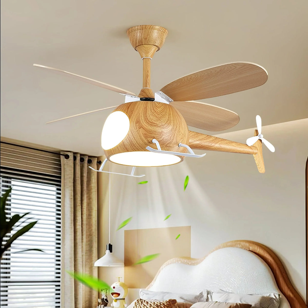 Ceiling Fan With Light | Integrated LED & Remote | Walnut Finish