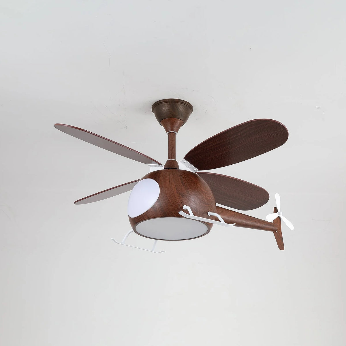 Ceiling Fan With Light | Integrated LED & Remote | Walnut Finish